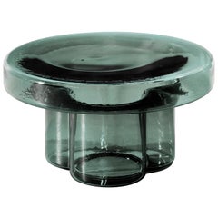 Soda Blown Murano Glass Low Coffee Table in Petrol Green by Yiannis Ghikas
