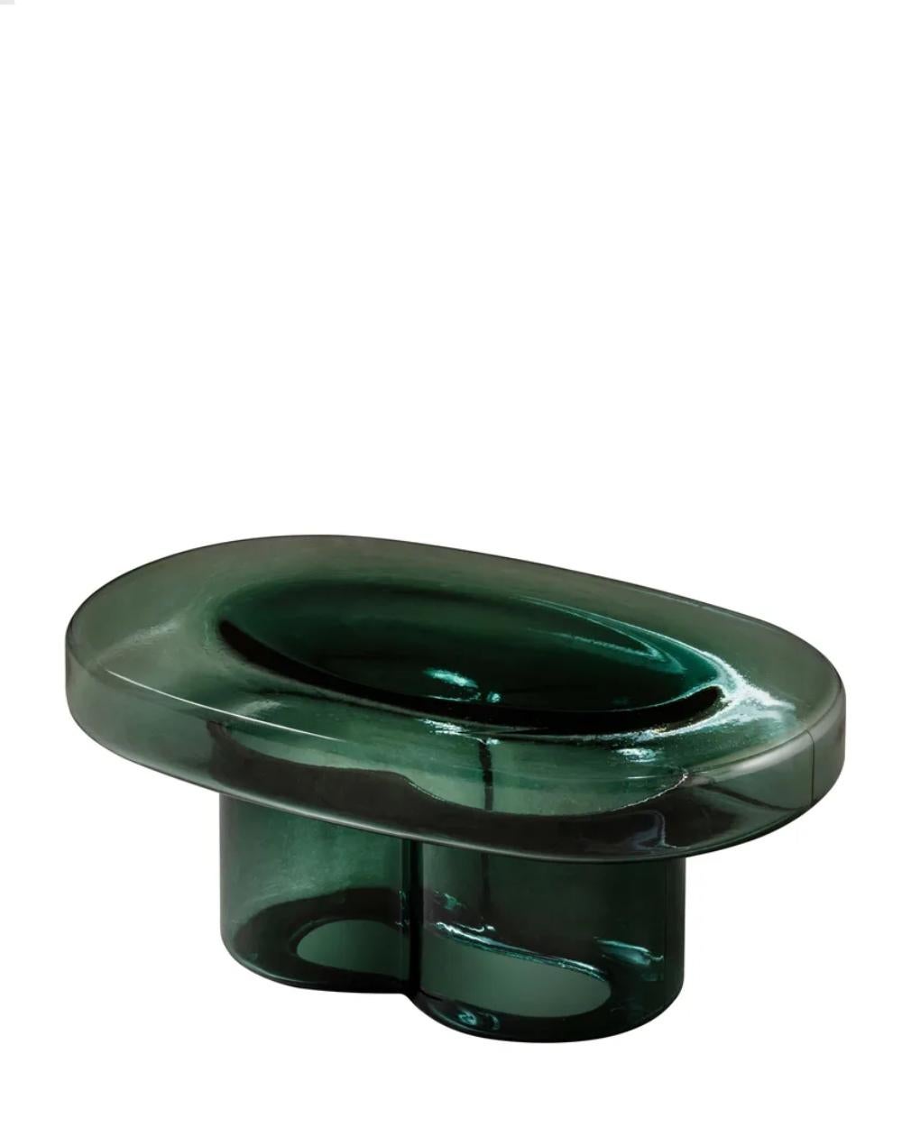 Ovaler Couchtisch aus mundgeblasenem Muranoglas SODA (Amethyst) von Yiannis Ghikas im Angebot 1