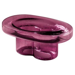 SODA Blown Murano Glass Oval Coffee Table in Amethyst by Yiannis Ghikas