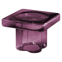 Quadratischer Couchtisch aus mundgeblasenem Muranoglas in Amethyst von Yiannis Ghikas