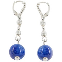 Sodalite and Sterling Silver Dangle Earrings