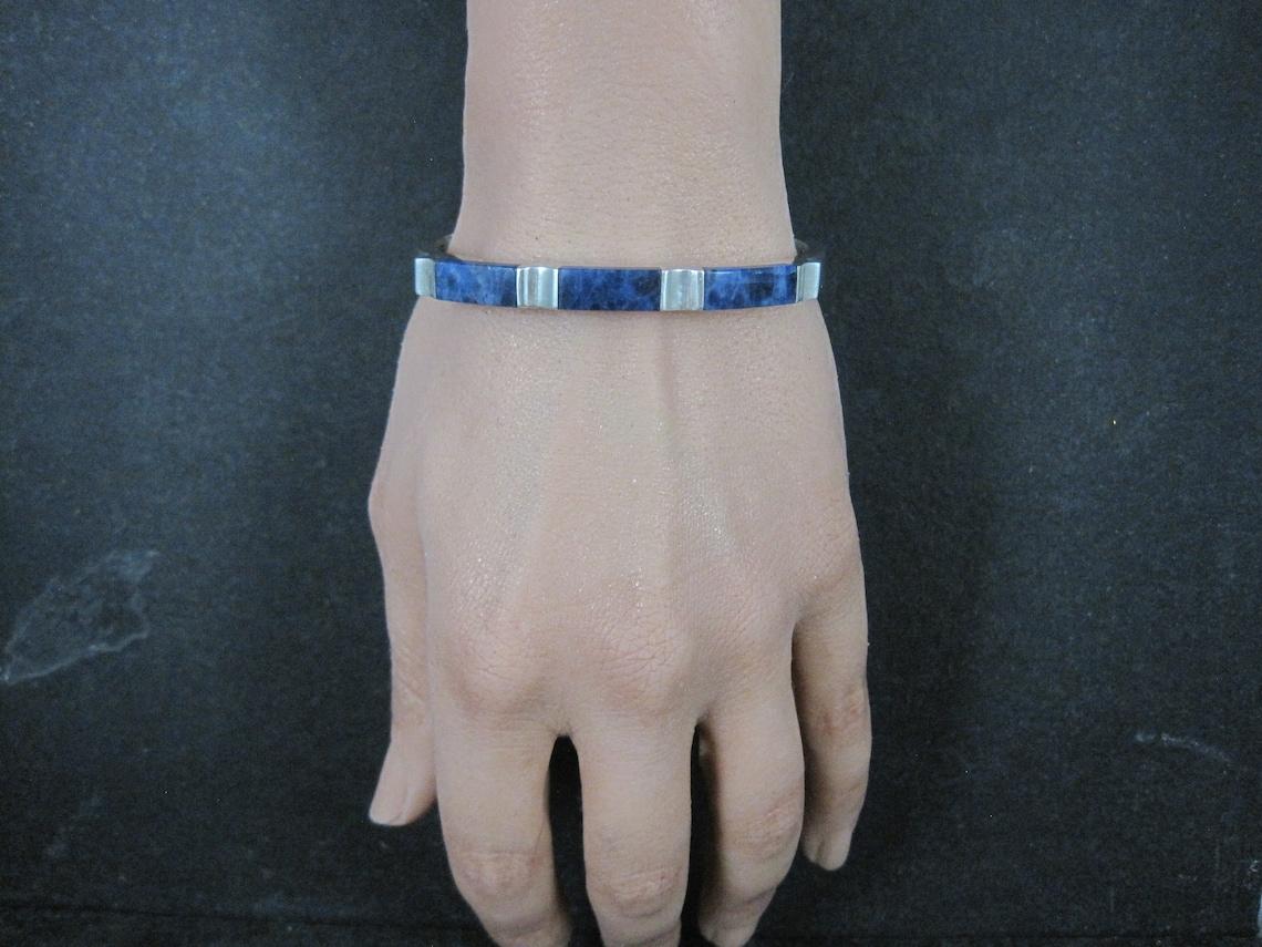 Bracelet jonc vintage mexicain en argent sterling en vente 5