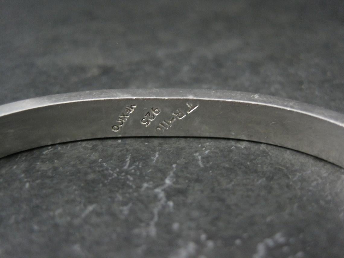 Bracelet jonc vintage mexicain en argent sterling en vente 3
