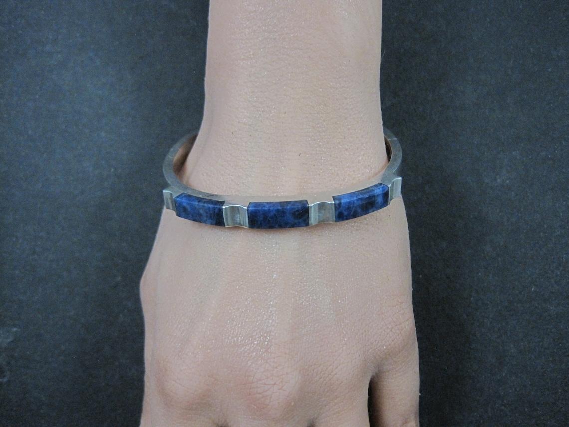 Bracelet jonc vintage mexicain en argent sterling en vente 4