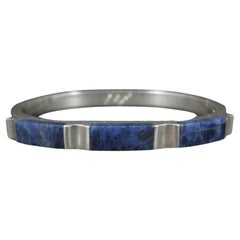 Sodalith-Armspange Vintage Sterling Mexican Silver