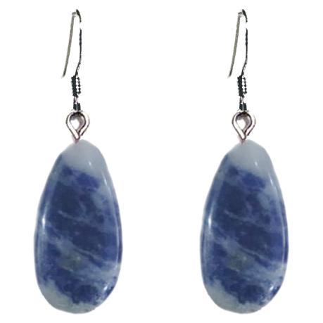 Sodalite Sterling Silver Drop Earrings