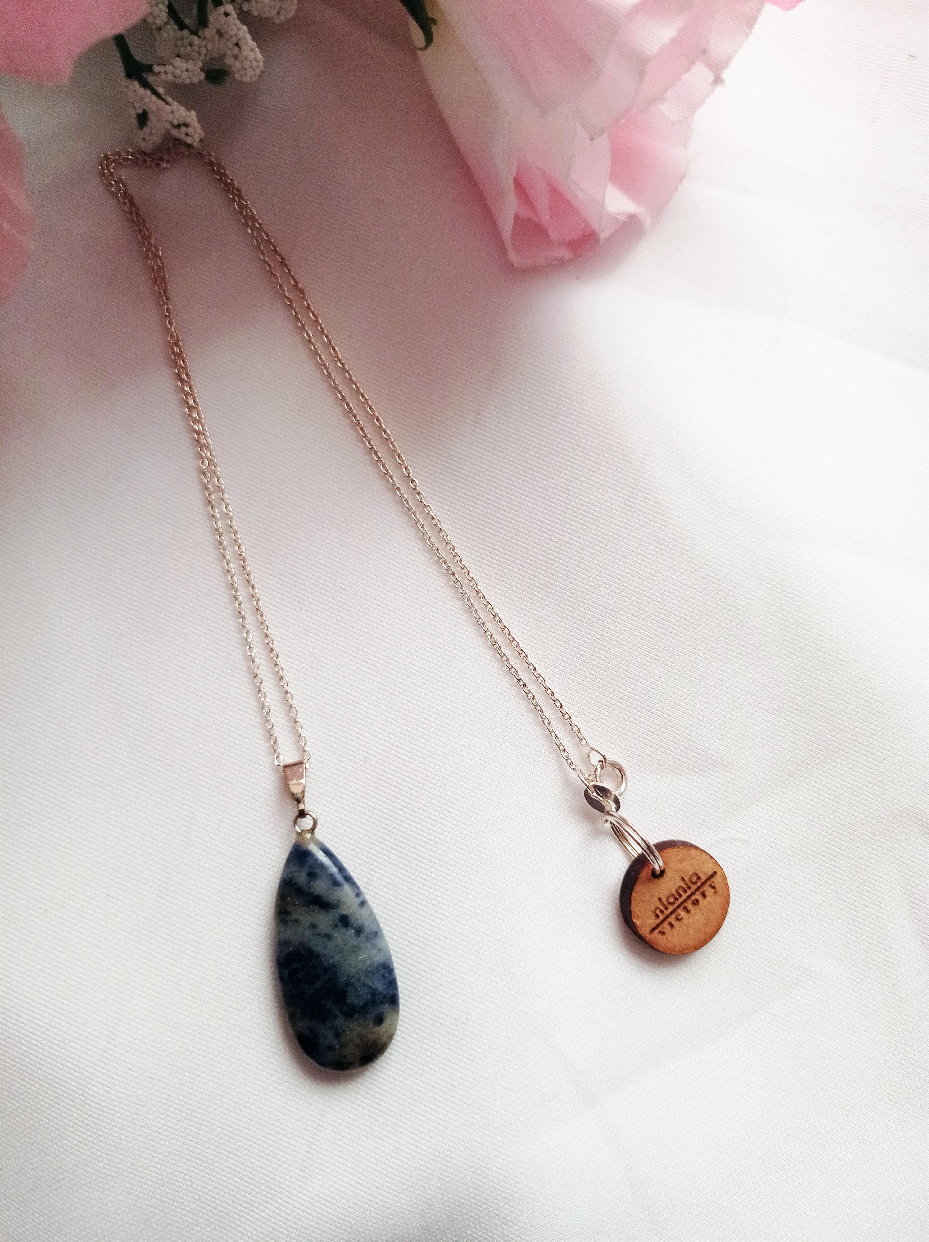 Sodalite Sterling Silver Necklace For Sale 2
