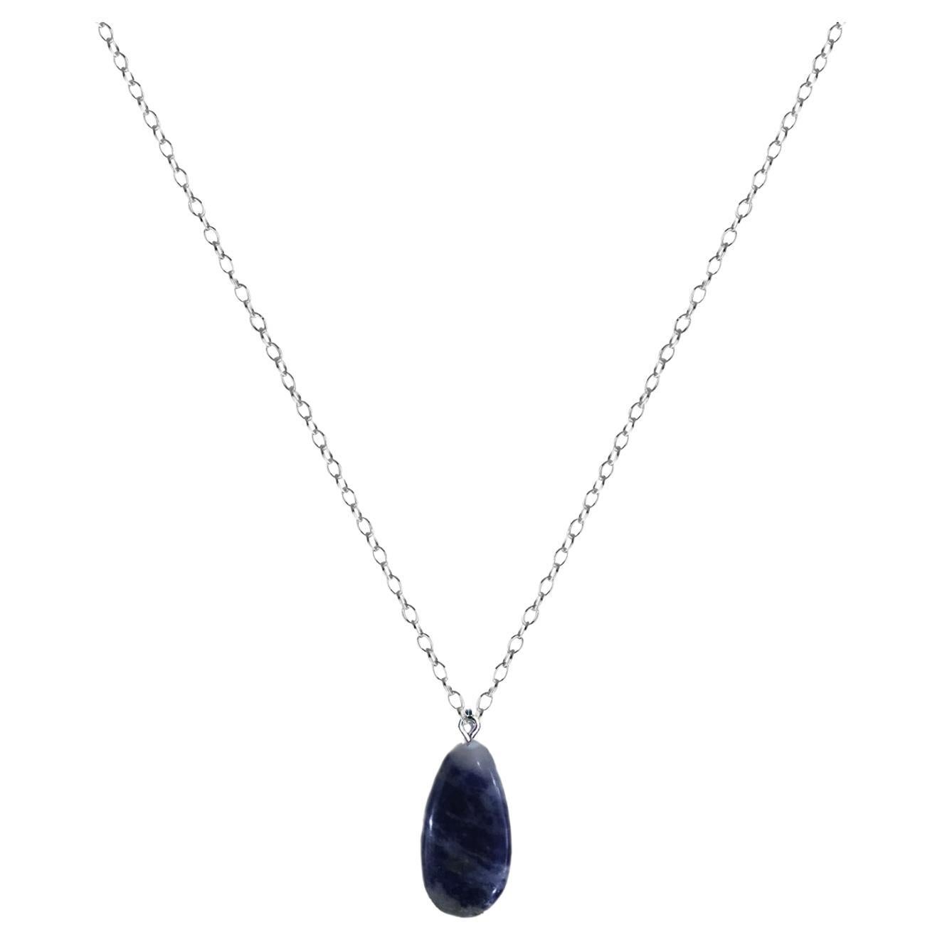 Sodalith Sterling Silber Halskette