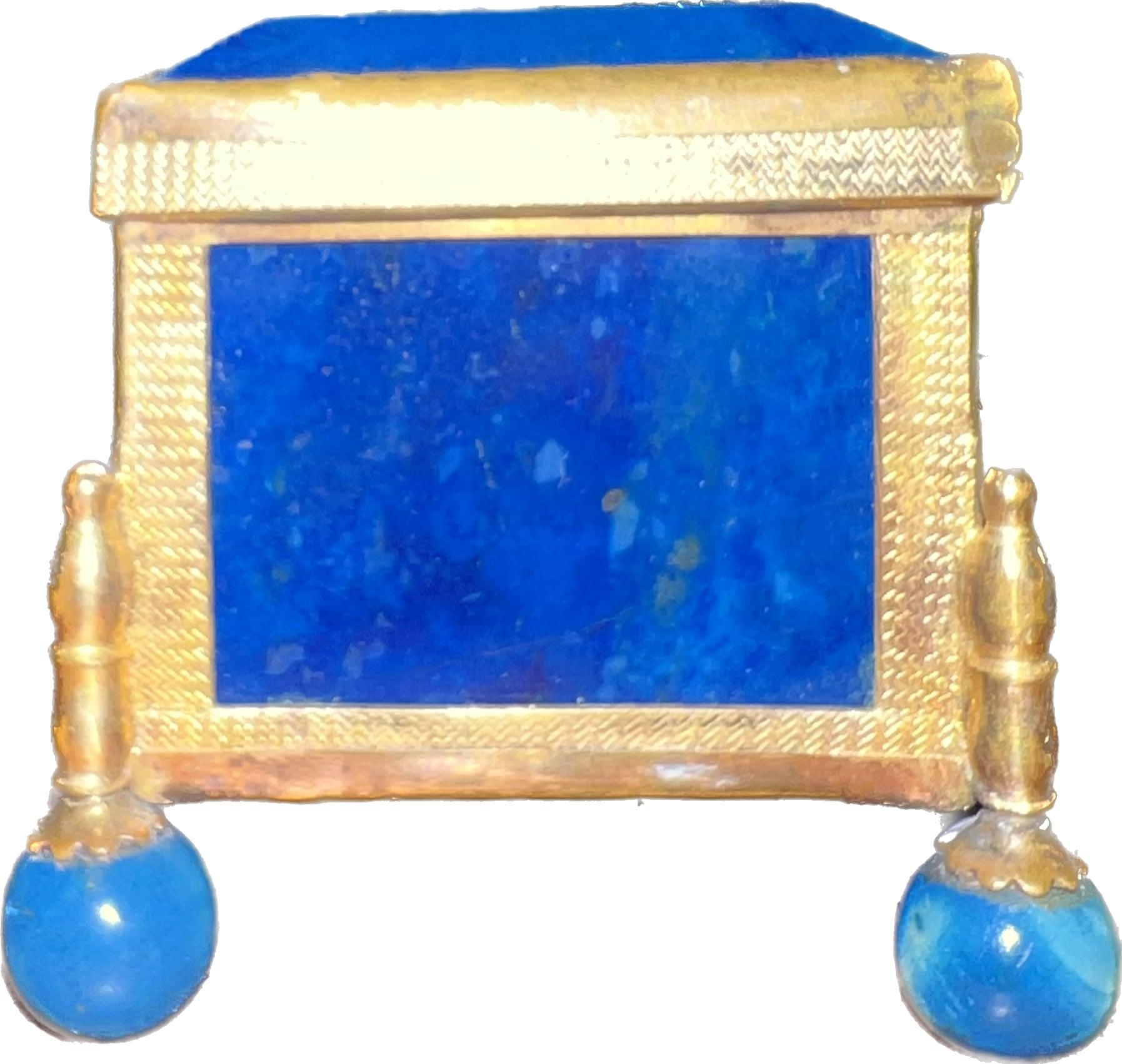 European Sodalite W/Gold Trim 1880s Trinket Box