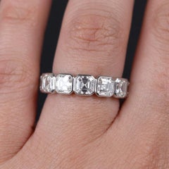 2 Carat Asscher Cut Diamond Platinum Wedding Band