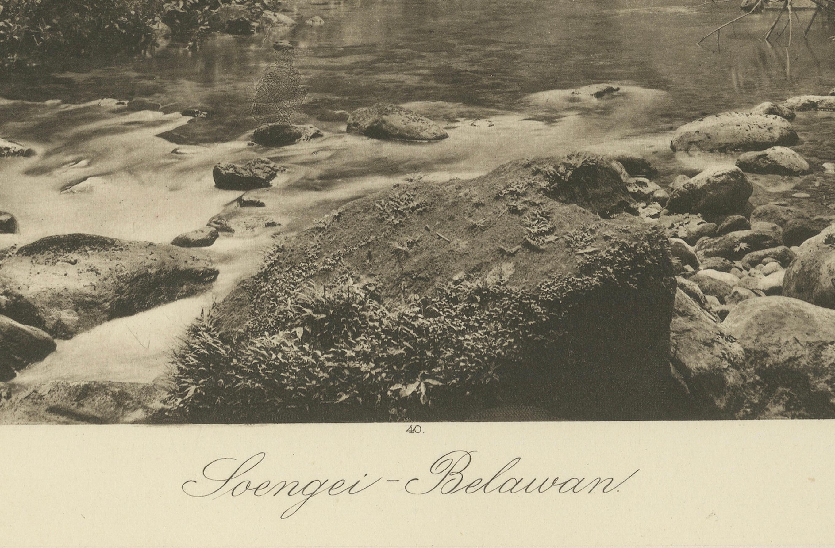 Paper Soengei Belawan River, Medan – C.J. Kleingrothe Photo, Dutch East Indies c.1910 For Sale