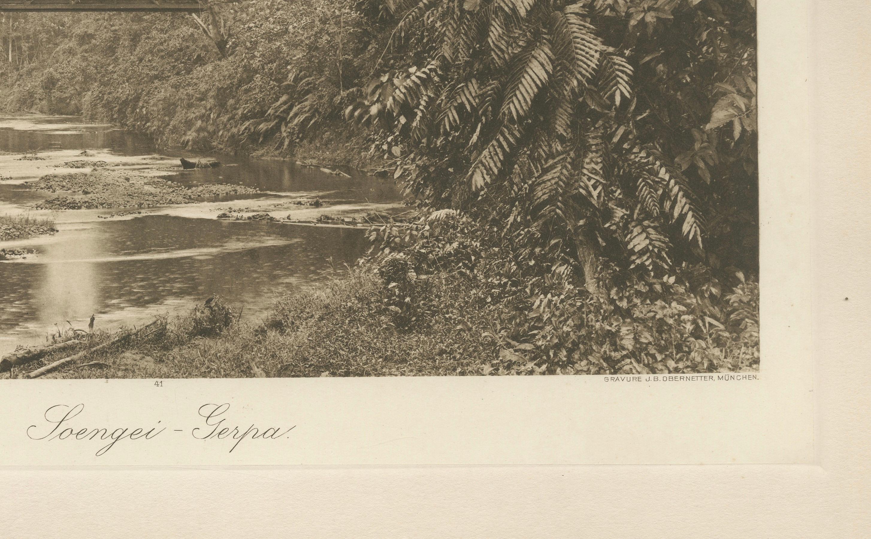 Soengei Serpa, Sumatra - Fotograbado antiguo de C.J. Kleingrothe, c.1900 en Bueno estado para la venta en Langweer, NL