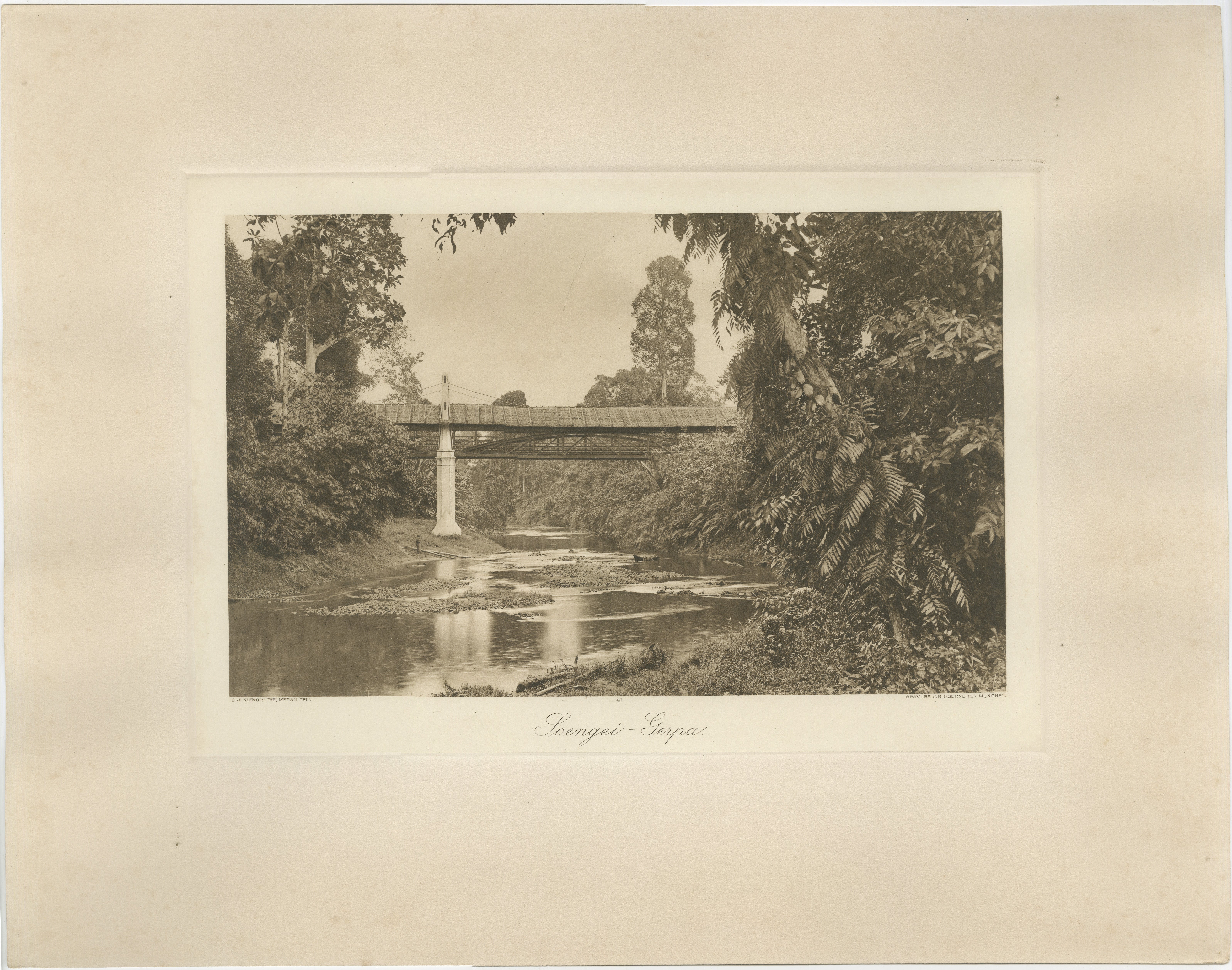 Soengei Serpa, Sumatra - Photogravure ancienne de C.I.C. Kleingrothe, C.C.C.