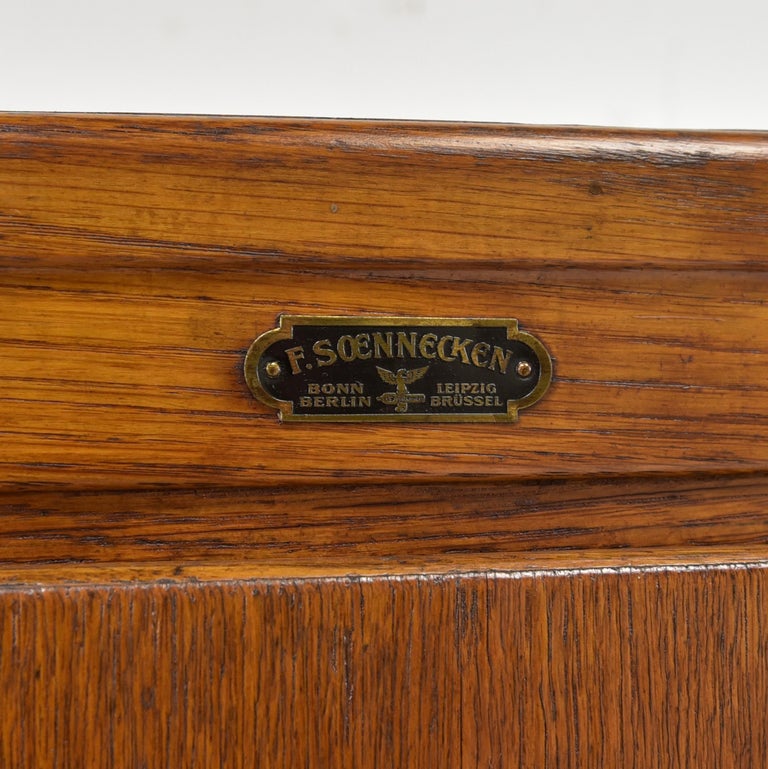 Soennecken Drawer / Filing Narrow in Oak, 1930 For Sale