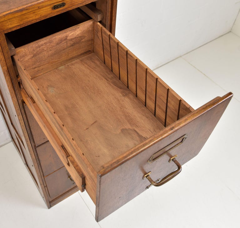 Soennecken Drawer / Filing Narrow in Oak, 1930 For Sale