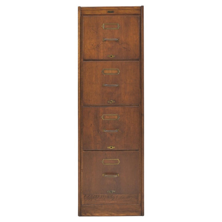 Soennecken Drawer / Filing Narrow in Oak, 1930 For Sale
