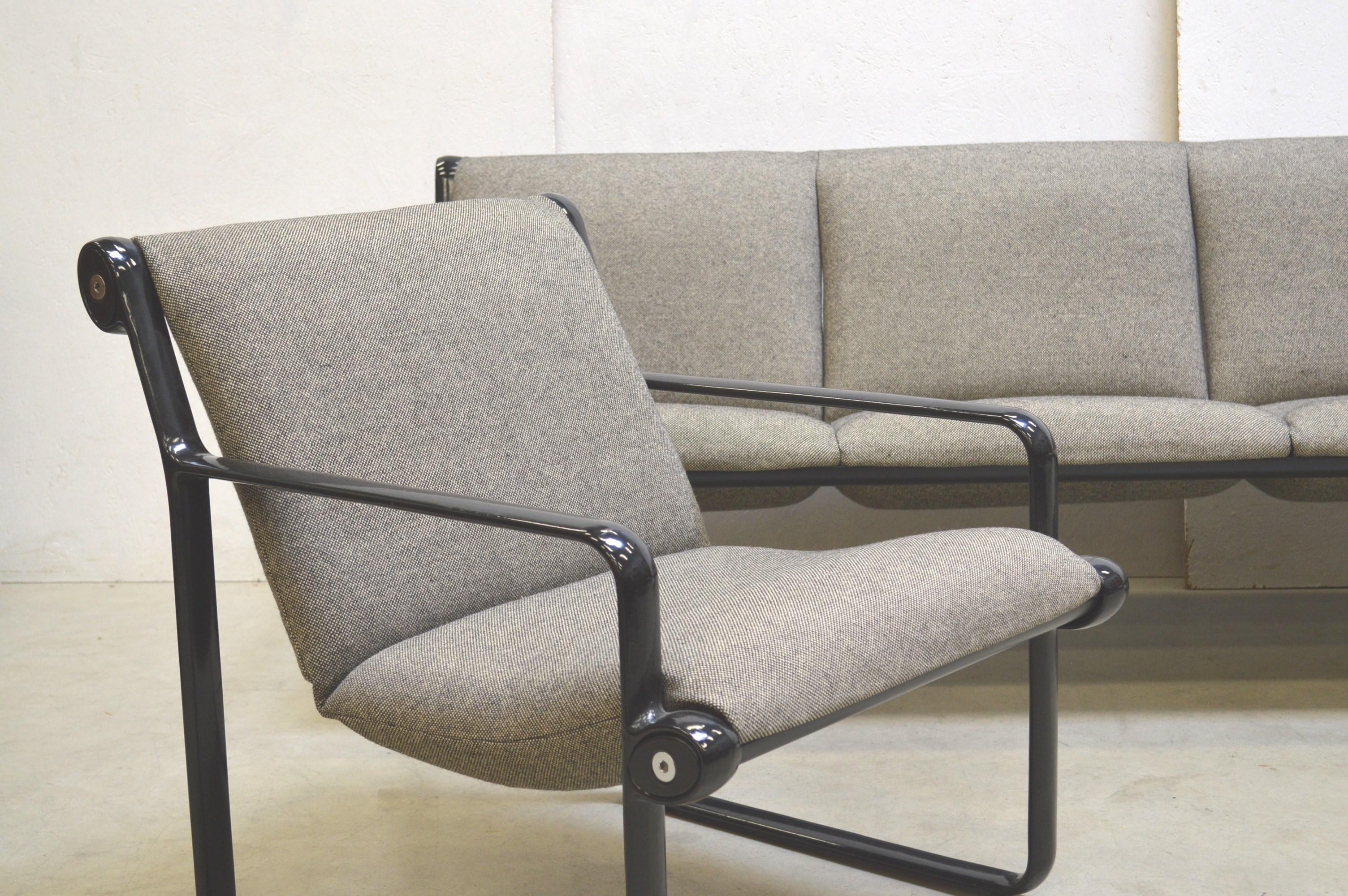 American Sofa & 2x Chairs Model Sling by Bruce Hannah & Andrew Morrison for Knoll 1970s