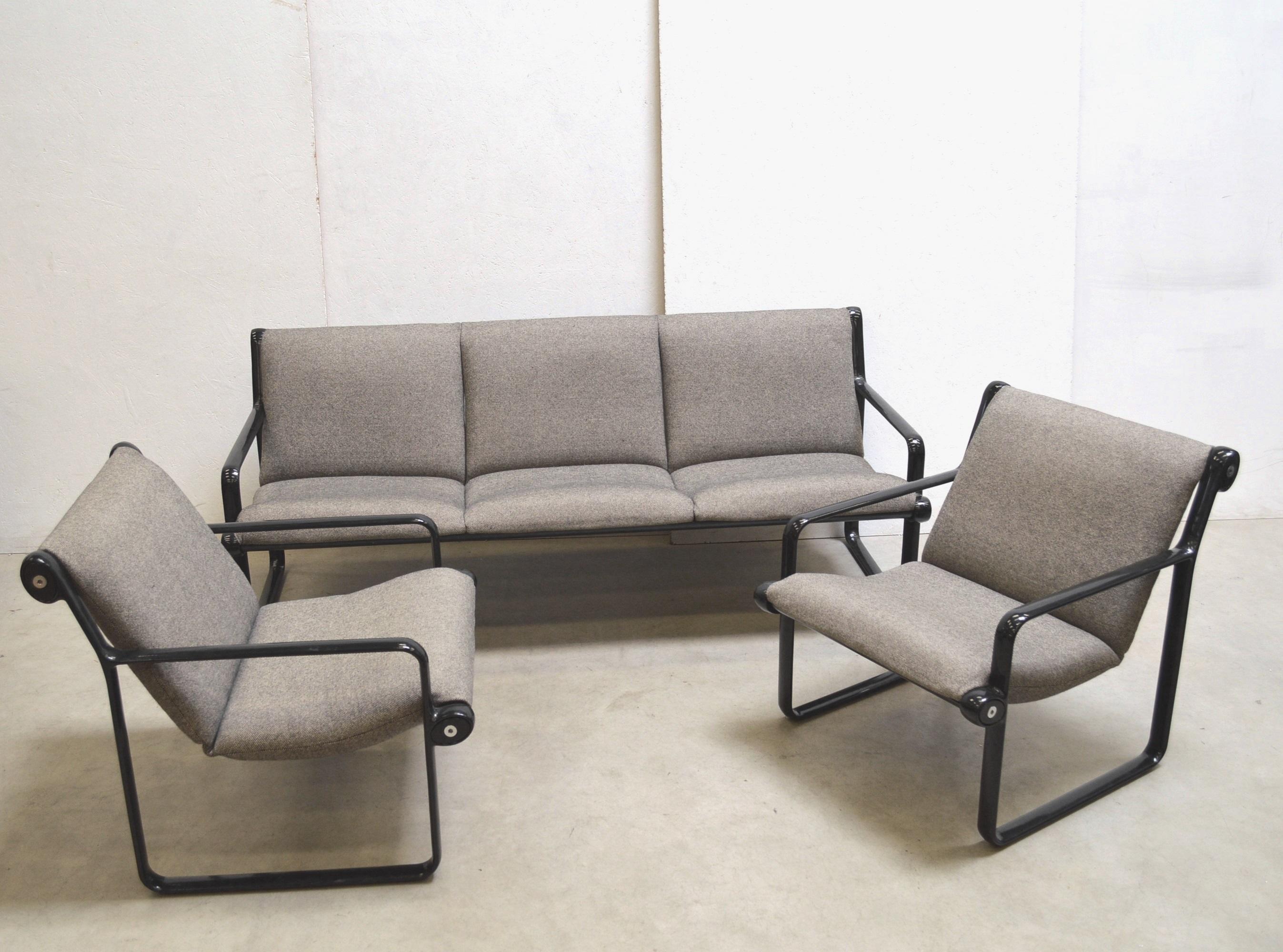 Metal Sofa & 2x Chairs Model Sling by Bruce Hannah & Andrew Morrison for Knoll 1970s