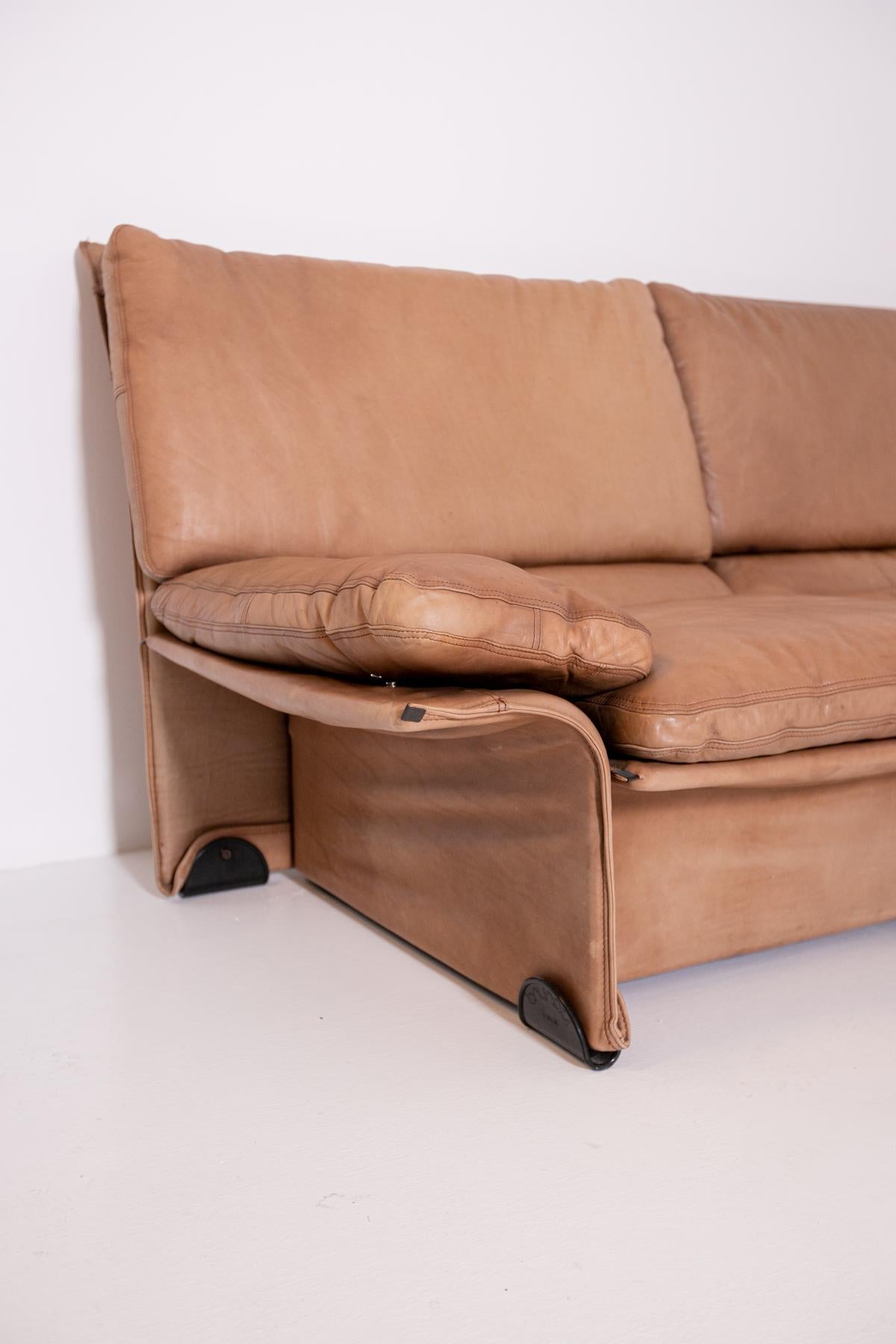 Sofa Albatros by Titina Ammannati and Vitelli for Brunati in Leather, 1976 7