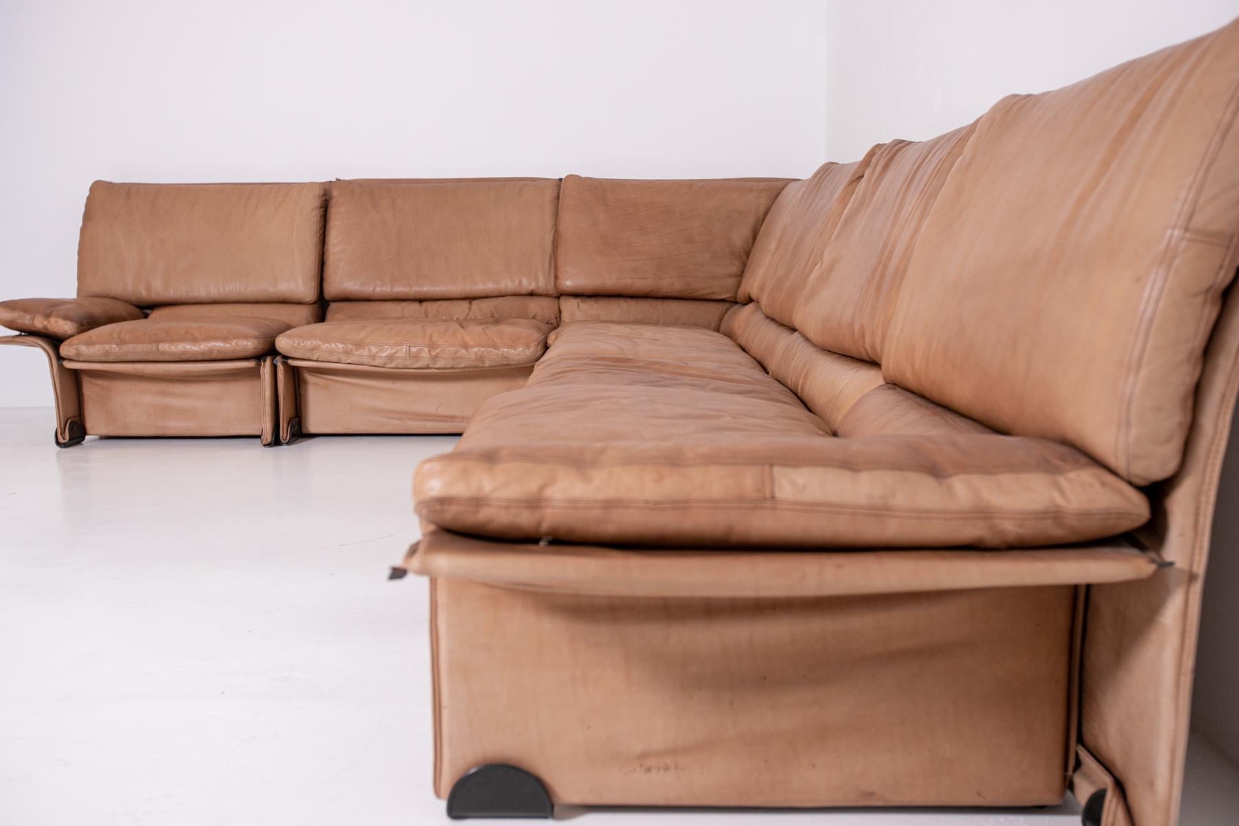 Sofa Albatros by Titina Ammannati and Vitelli for Brunati in Leather, 1976 1