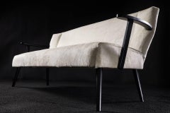 Sofa Alpina, White Cowhide Upholstery