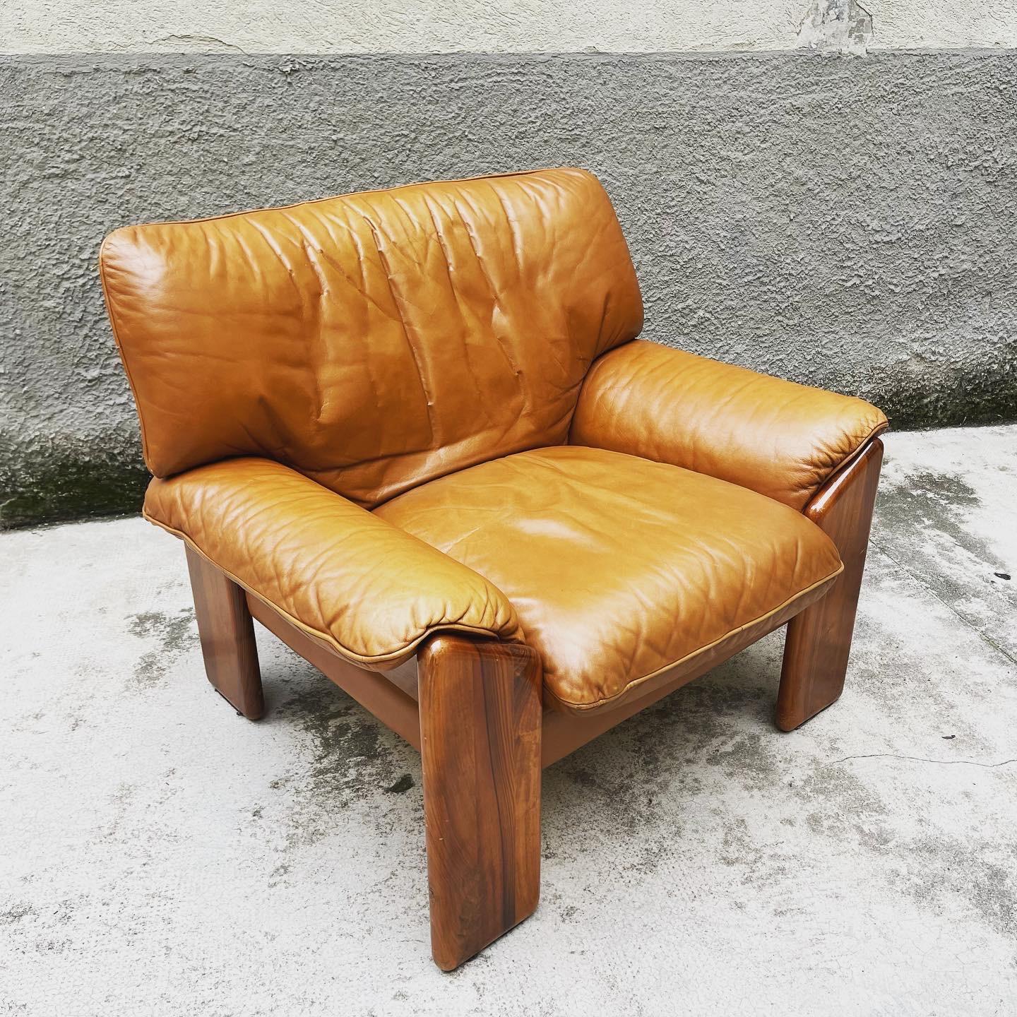 Italian Sofa and Armchair by Mario Marenco for Mobil Girgi, 1970s, Set of 2 For Sale