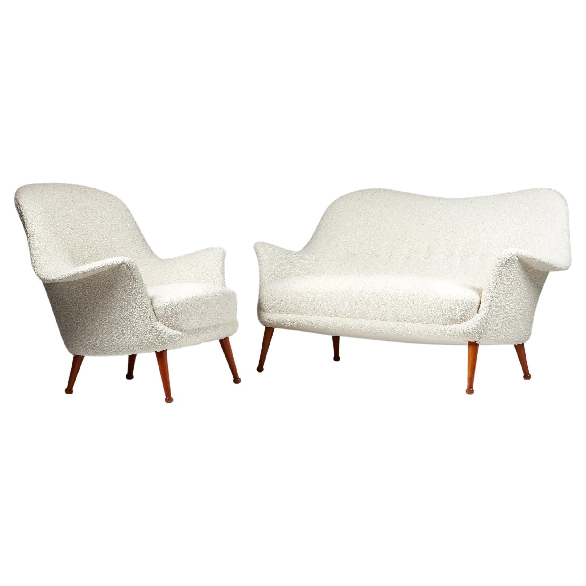 Sofa and Armchair “Divina” Designed by Arne Norell, for Norell Möbler, Sweden