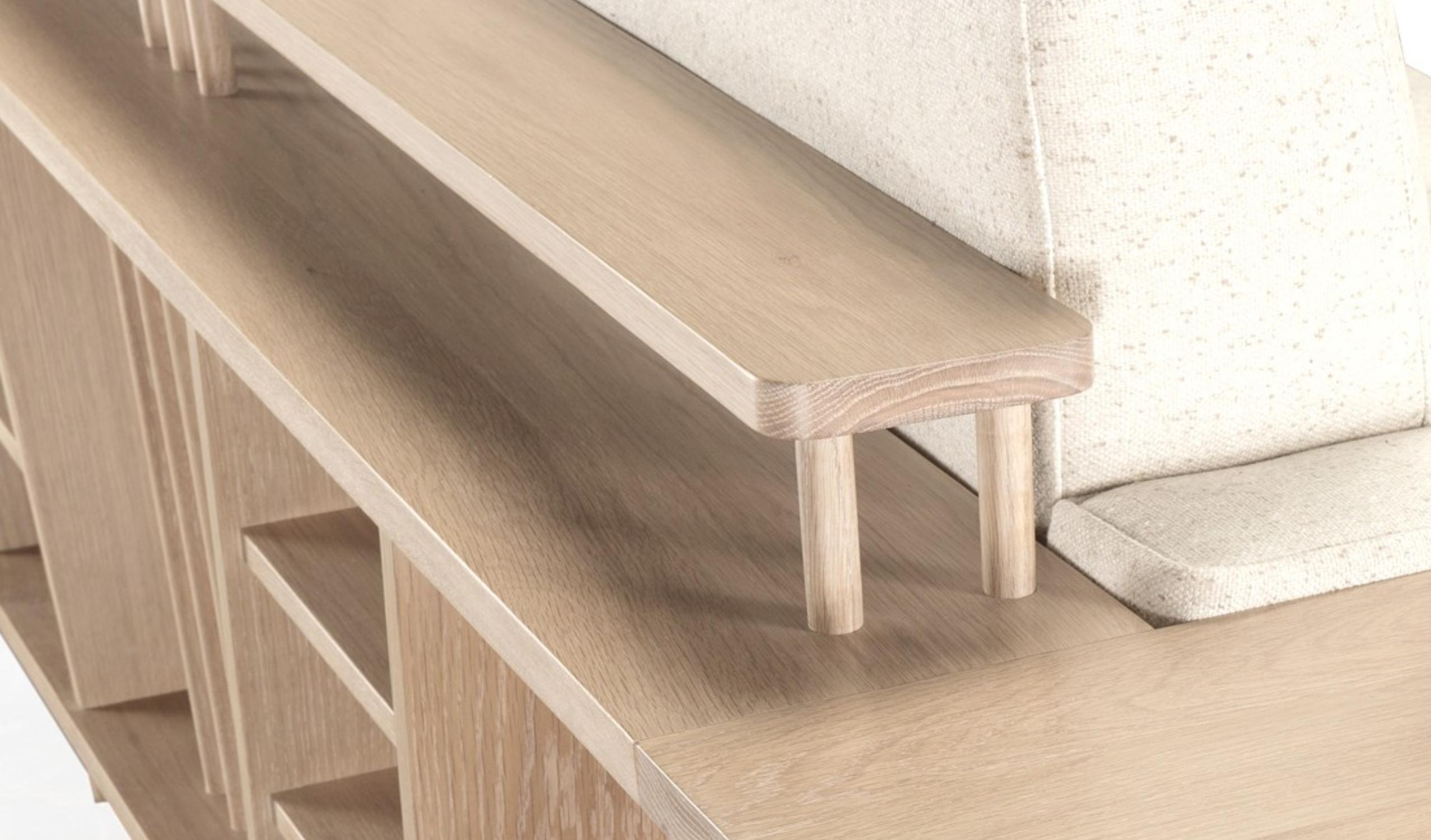 Sofa and Bookshelf Room Divider in Walnut or Oak 2