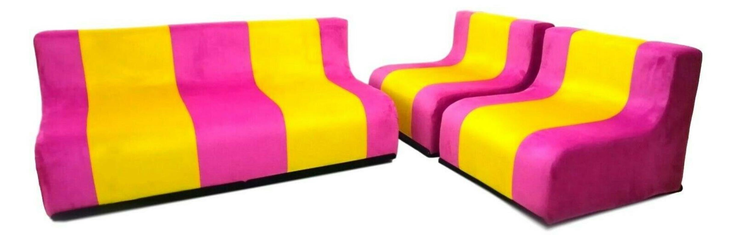 Sofa and Pair of Armchairs 