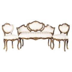 Sofa and pair of Louis XV style chairs