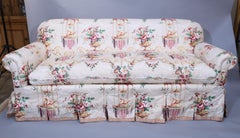 Sofa and Pair of Slipper Chairs in Floral Fabric