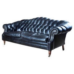 Used Sofa and two armchairs From Barrow Court House (black leather)