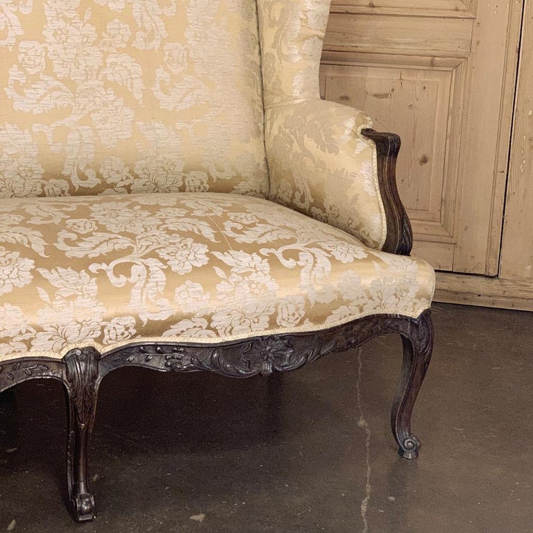 Sofa, Antique French Louis XV Wingback For Sale at 1stDibs