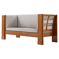 Rare Danish sofa in patinated oak, 1940s