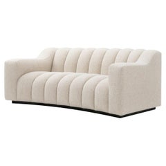 Sofá - Tela beige con base negra