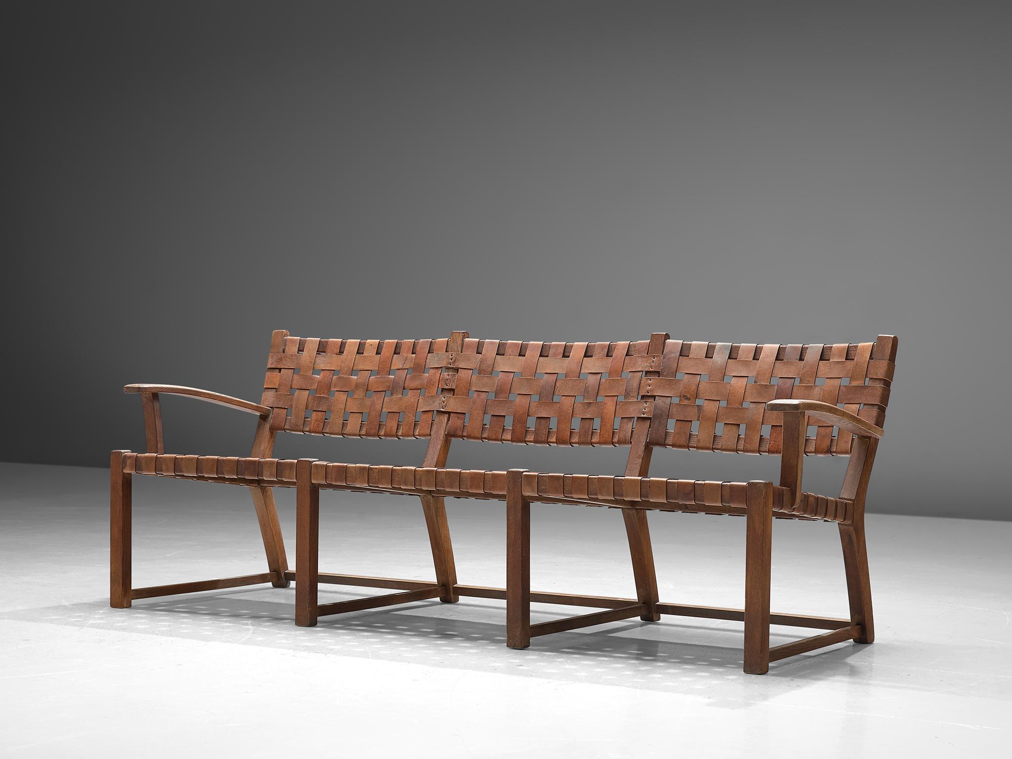 leather bench with back