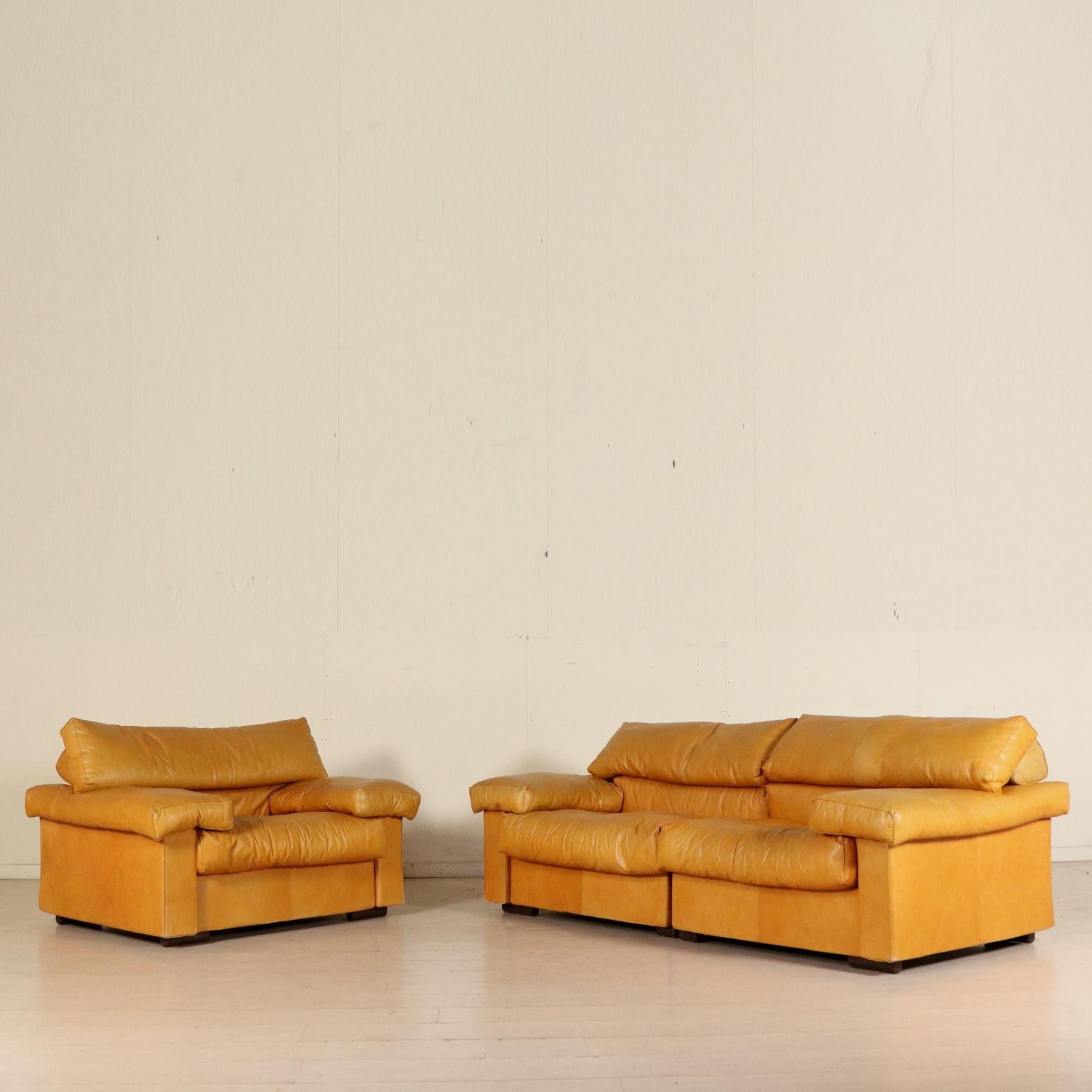 Sofa by Afra and Tobia Scarpa Leather Vintage, Italy, 1970s 4