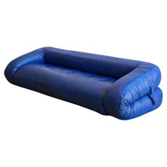 Used Sofa by Alessandro Becchi for Giovannetti Collezioni in Blue Leather
