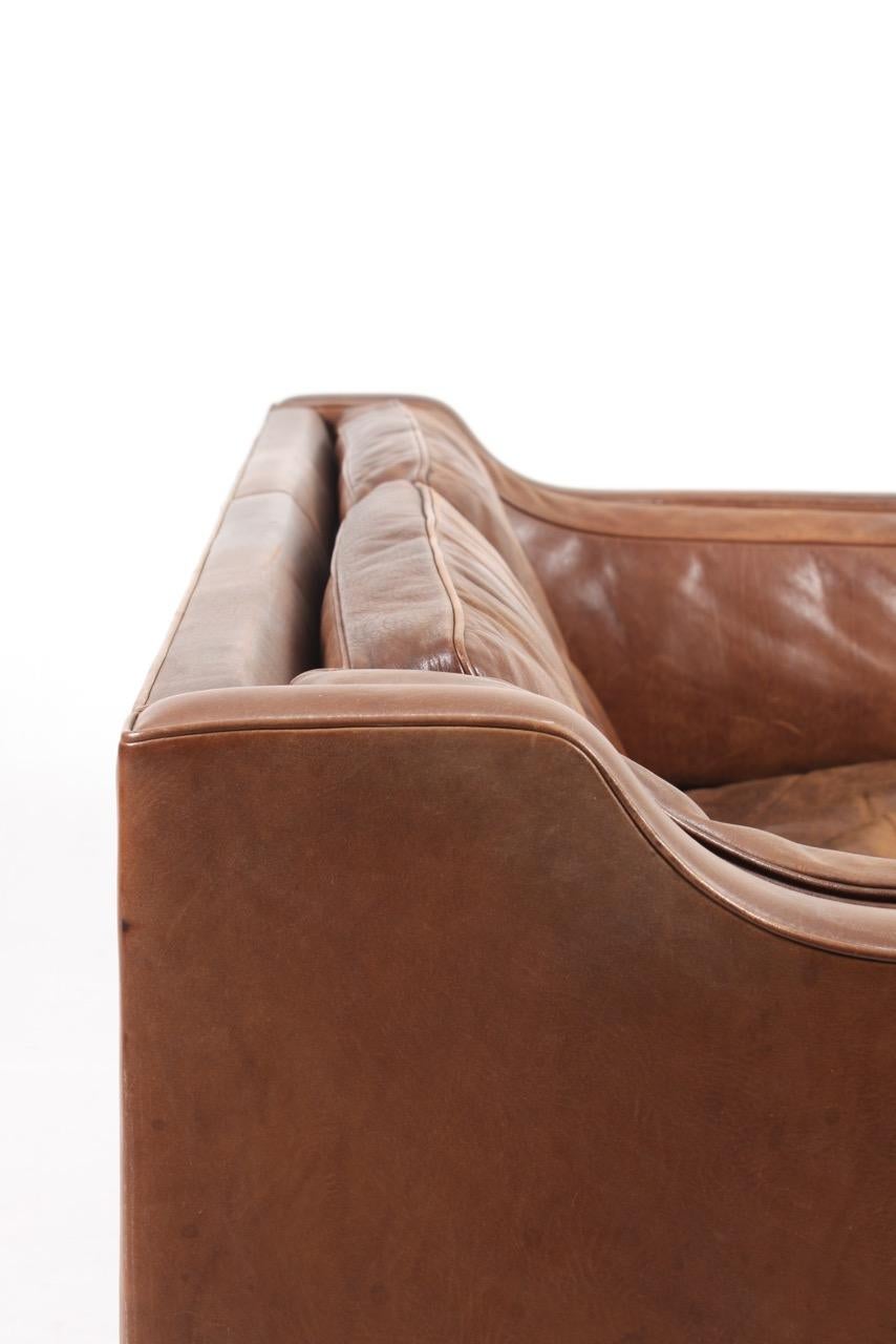 Sofa by Børge Mogensen in Patinated Leather 2