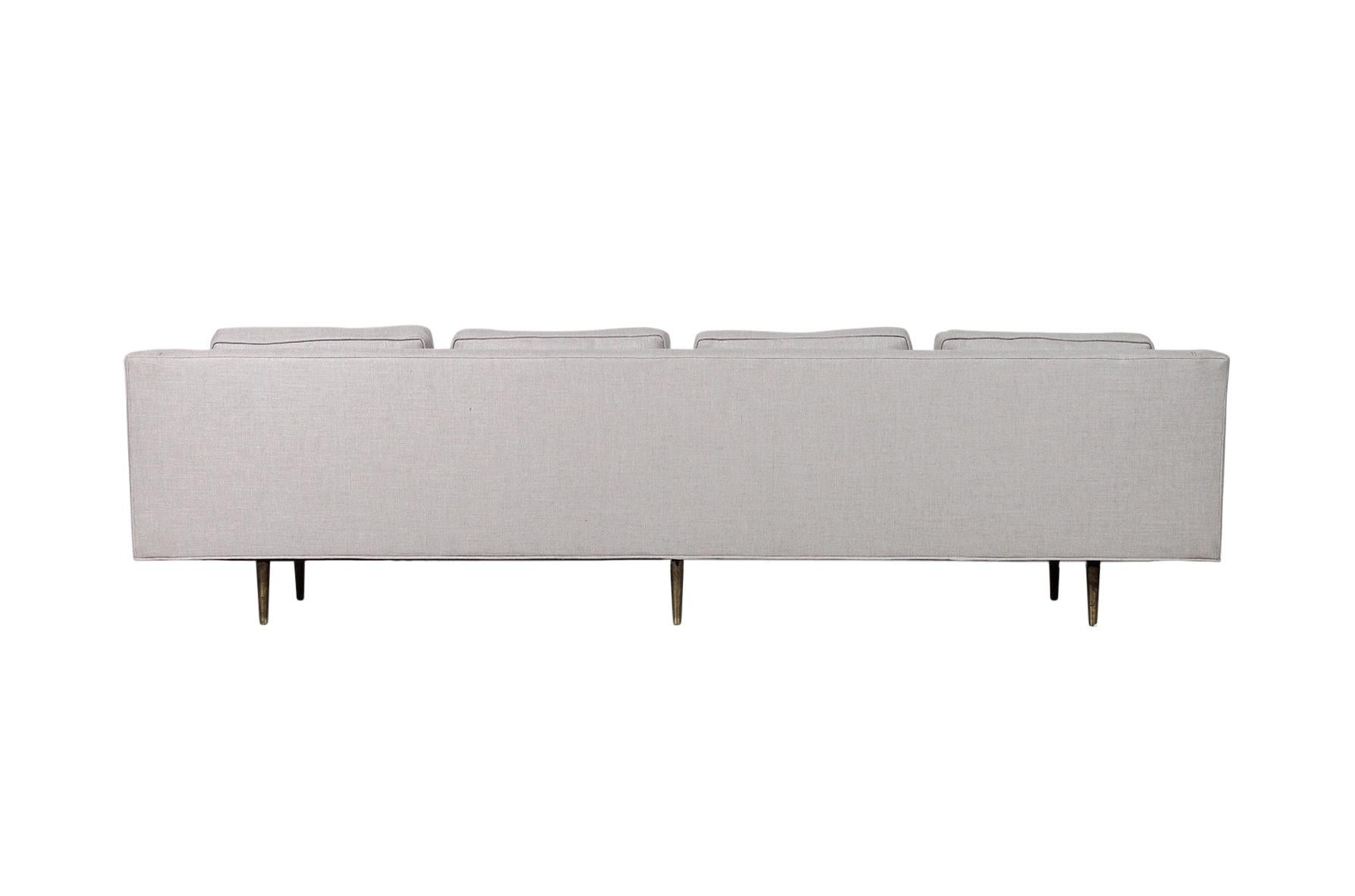 Sofa by Edward Wormley for Dunbar, Model 4906 with Brass Legs In Good Condition In Pawtucket, RI
