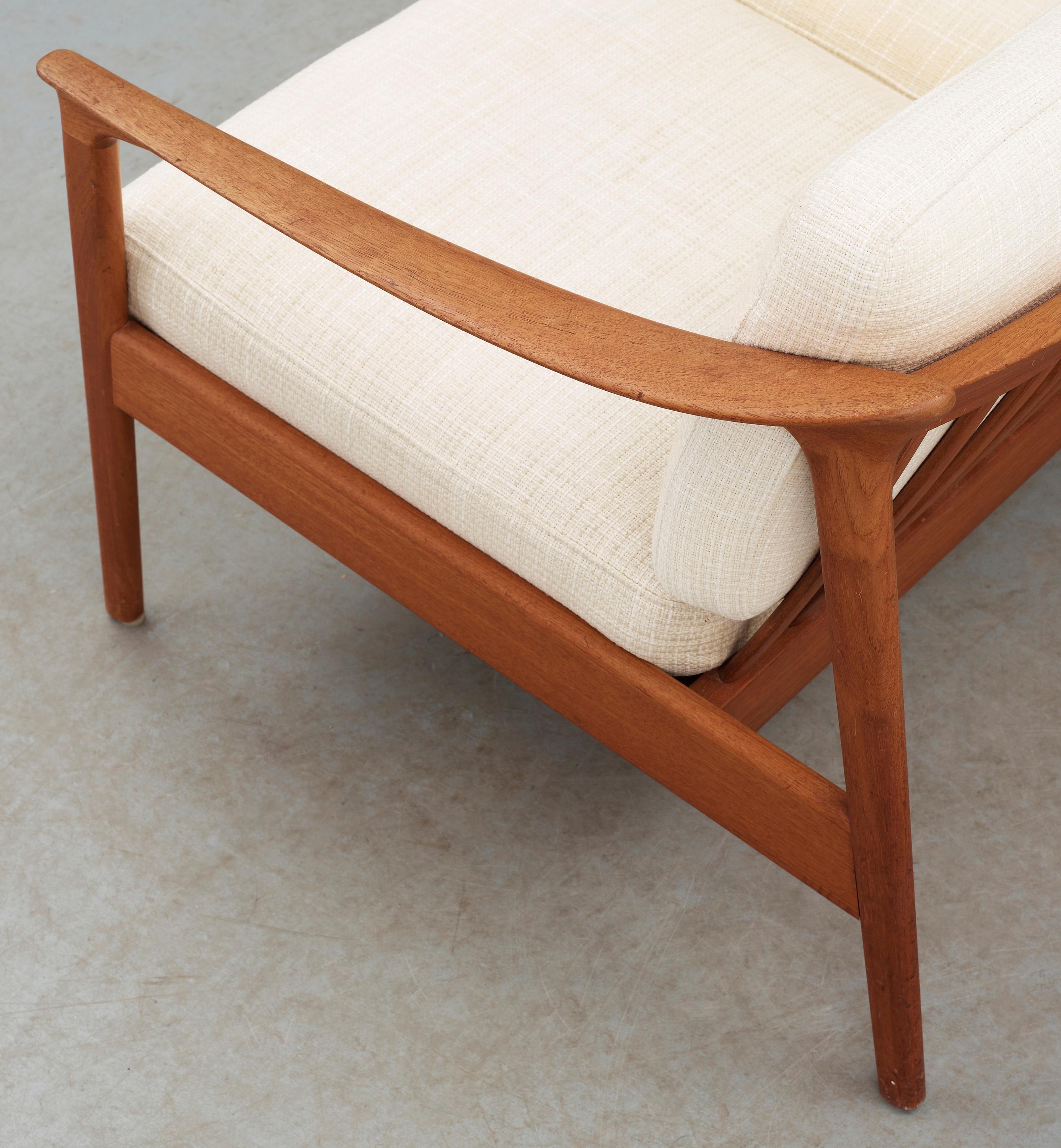 Sofa de Folke Ohlsson « Colorado » fabriqué par Bodafors Teck Wood Suède 1960 Signé Bon état - En vente à Paris, FR