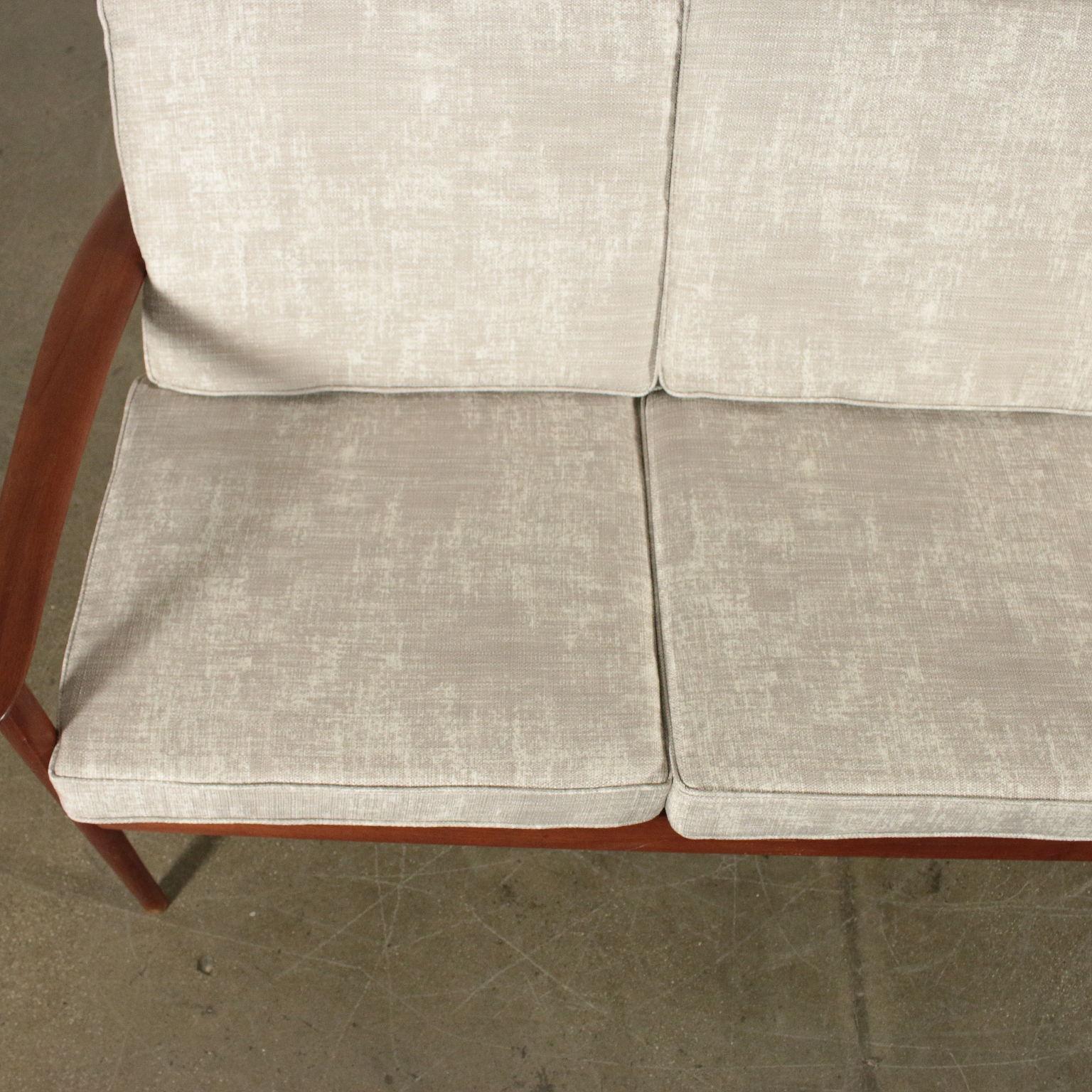 Sofa by Grete Jalk Teak Fabric Upholstery Vintage, Denmark, 1950s-1960s (Mitte des 20. Jahrhunderts)