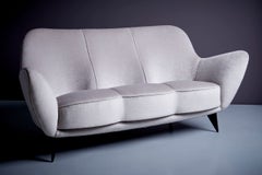 Sofa by Guglielmo Veronesi for ISA Bergamo in Silver / Light Gray, Italy, 1950s