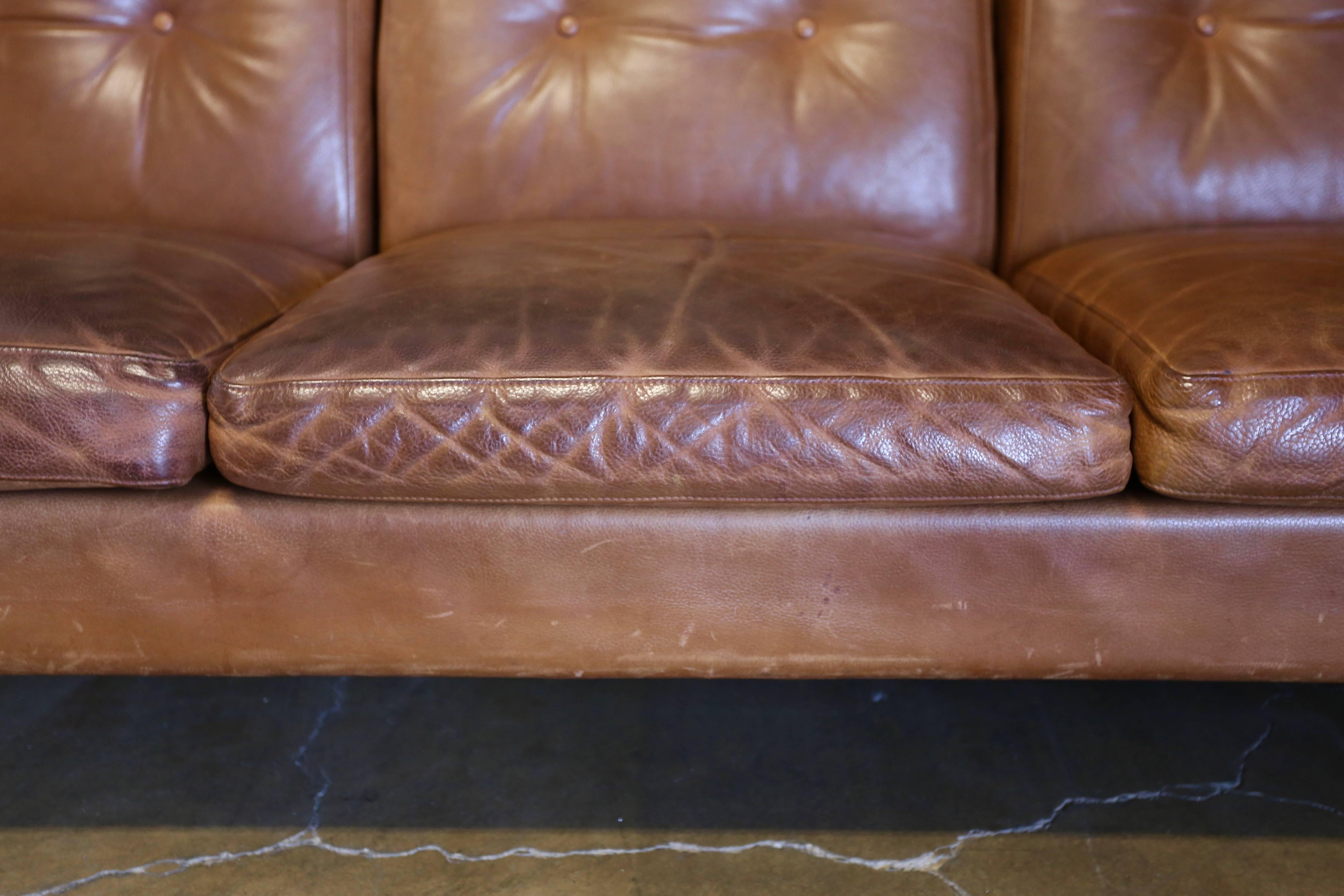 Leather Sofa by Illum Wikkelsø for Ryesberg Møbler