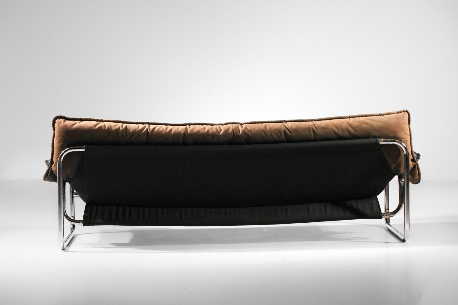 Sofa  by Johan Bertil Haggstrom for ikea 70's in leather and chromed steel 6