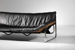 Sofa  by Johan Bertil Haggstrom for ikea 70's in leather and chromed steel