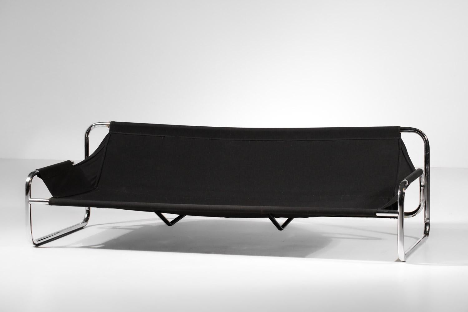 Sofa  by Johan Bertil Haggstrom for ikea 70's in leather and chromed steel 10