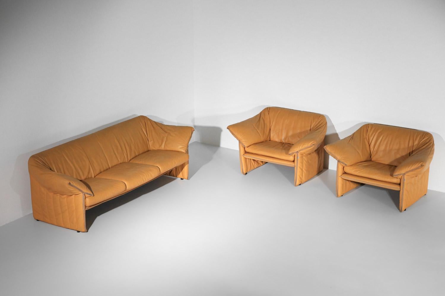 Leather Sofa by mario bellini model “Le stelle” for B&B italia leather For Sale
