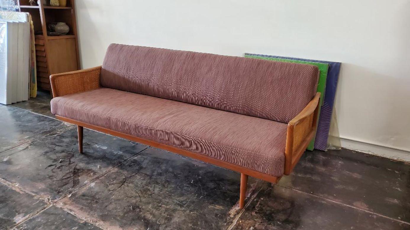 Scandinavian Modern Sofa by Peter Hvidt and Orla Mølgaard-Nielsen for John Stuart Woven Cane Panels For Sale