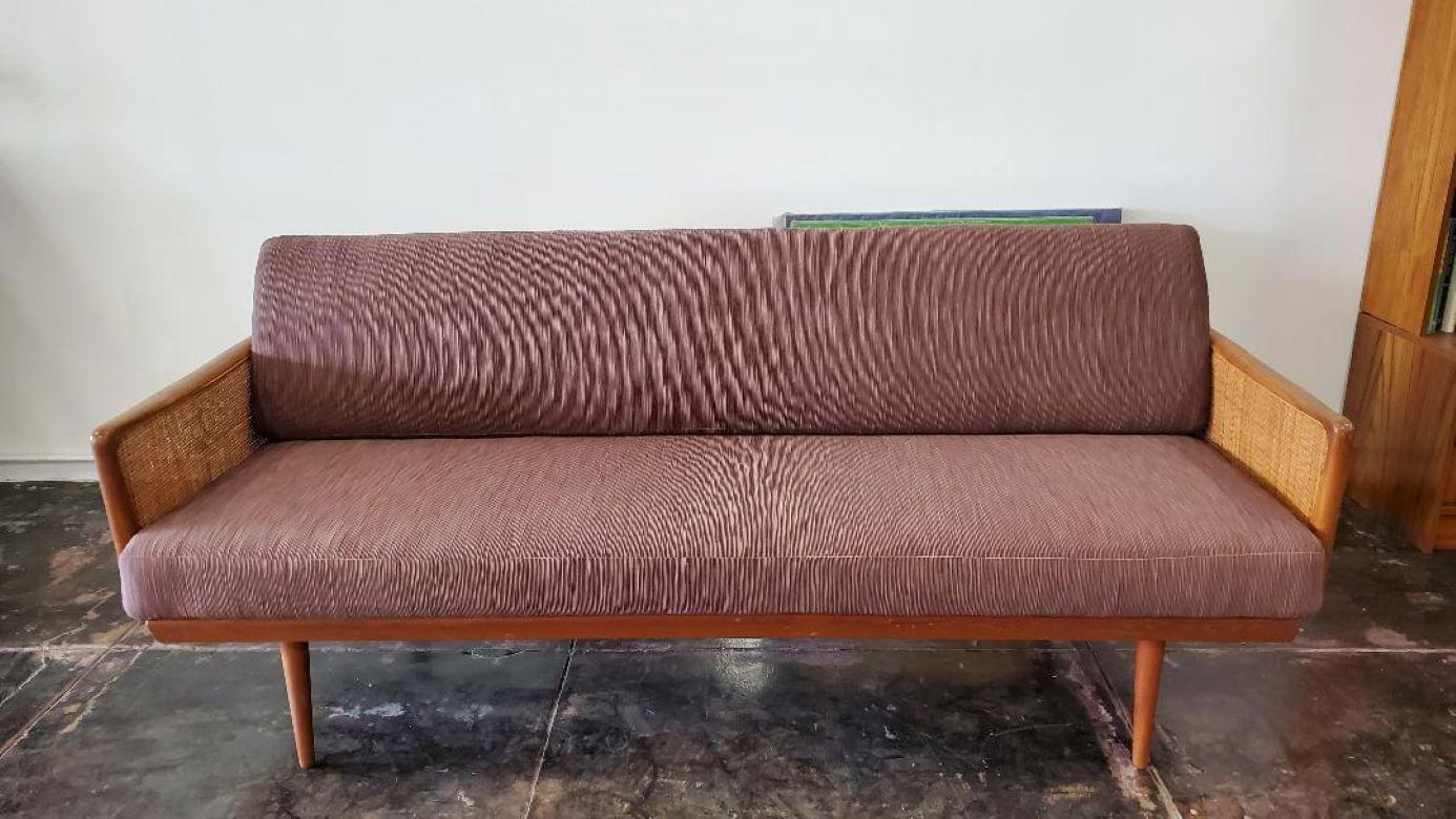 Danish Sofa by Peter Hvidt and Orla Mølgaard-Nielsen for John Stuart Woven Cane Panels For Sale